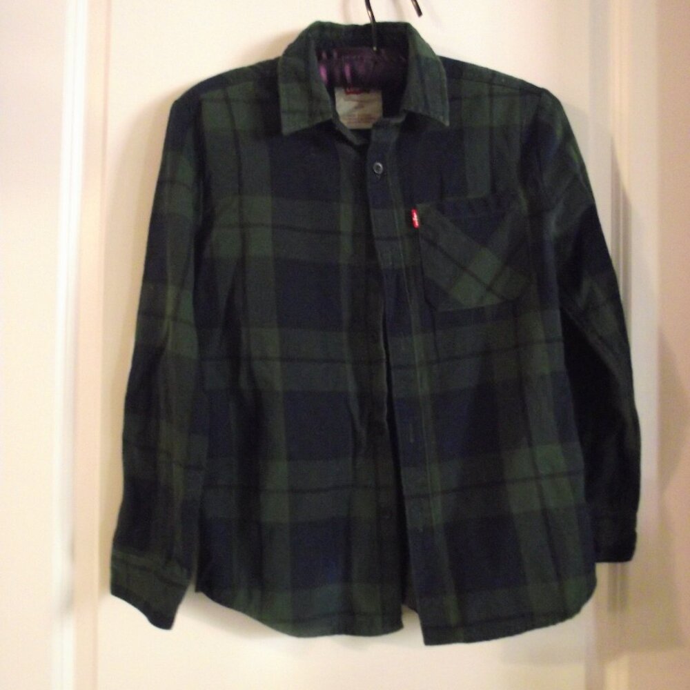 BOYS LEVI STRAUSS LONG SLEEVE FLANNEL SHIRT